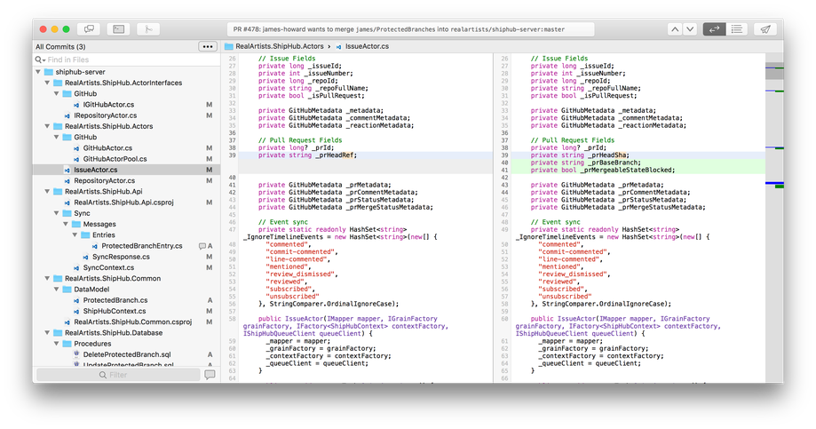 Ship pull requests diff viewer